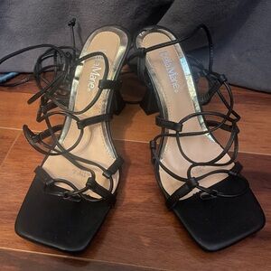 Bella Marie Black Strappy Heels